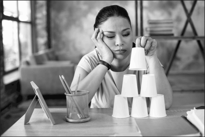A woman who is bored