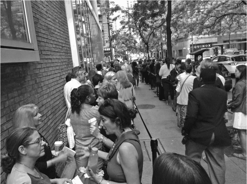 People standing in line.