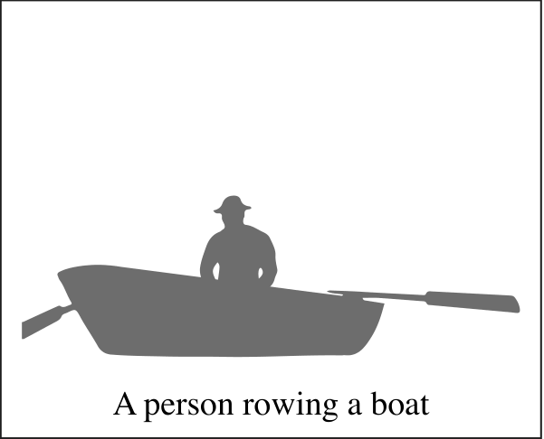 A person rowing a boat