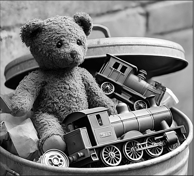Toys in the garbage